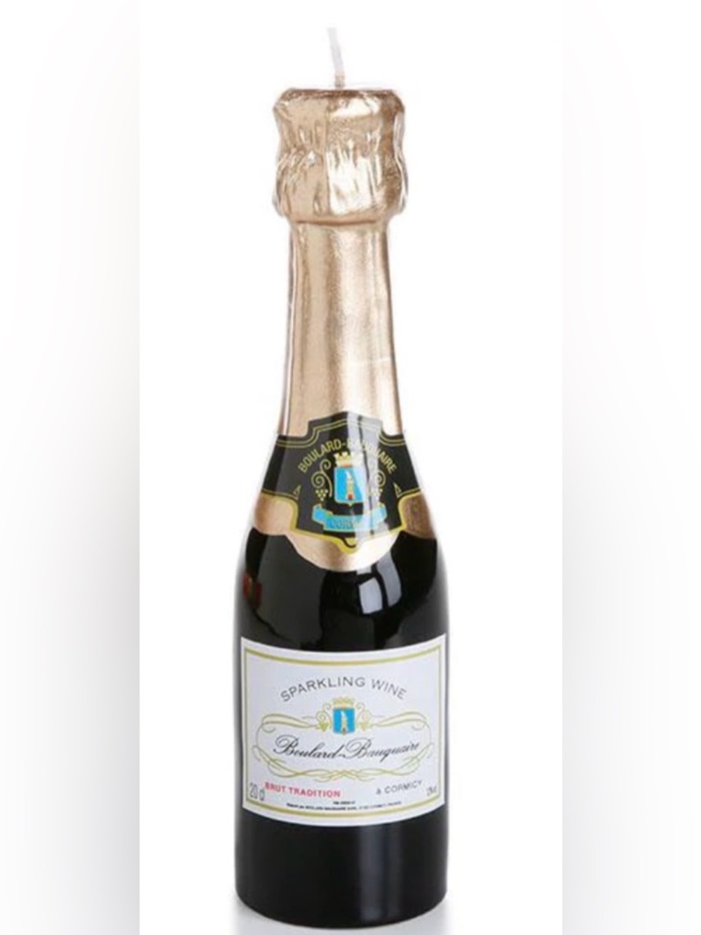 Metallic Gold Mini Champagne Bottle Candles - Pair